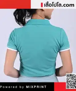 เสื้อโปโล-สีเขียวขาว