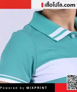 เสื้อโปโล-สีเขียวขาว