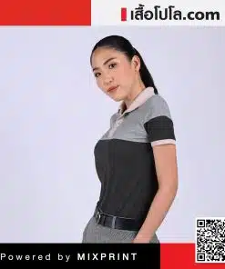 เสื้อโปโล-สีเทาดำครีม