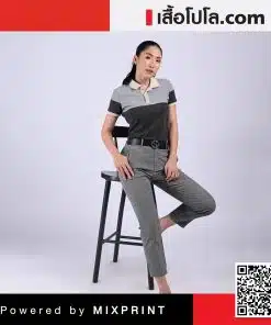เสื้อโปโล-สีเทาดำครีม